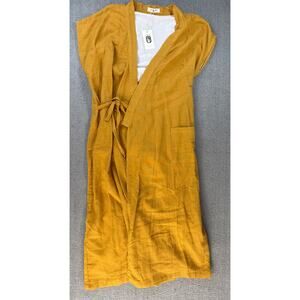 NWT OddBird The Ayden House Dress Wrap 100% Cotton Marigold Size Large